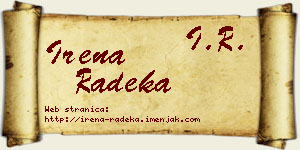 Irena Radeka vizit kartica